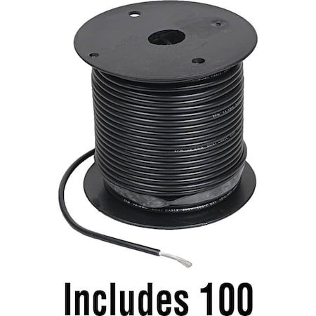Aftermarket Primary Wire, Marine; GPT, 10 AWG, Copper, Black, PVC Jacket 600-10012-100-JN